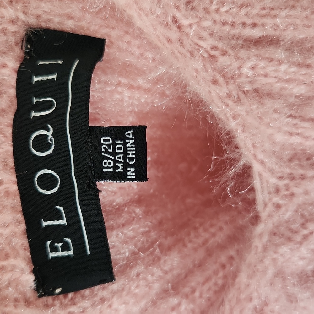 Eloquii Pink Cardigan Tank Top Set Fuzzy - Picture 6 of 12